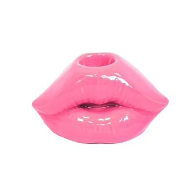 Lips Don't Lie Kandelaar - Neon Roze - 10,5x6,5x5,5cm